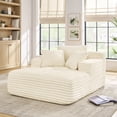 thumbnail image 3 of Jopath Compressed Chaise Lounge Foam Sofa bed, Fluffy Corduroy Upholstered Cloud Couch with Deep Seatfor Living Room Bedroom Apartment Beige, 3 of 9