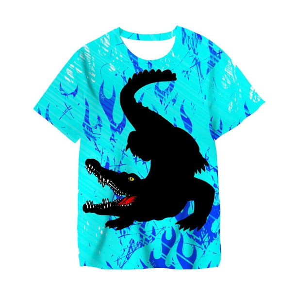 3-14T Cartoon Print Baby Boys T Shirt for Summer Boy Dinosaur T-Shirts Short Sleeves Kids Clothes Children's Jurassic Park Tops4T Gong Bohan LED