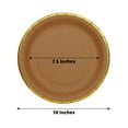 thumbnail image 3 of Efavormart 25 Pack | 10" Natural / Gold Lined Rim Round Paper Dessert Plates, Disposable Salad Appetizer Party Plates, 3 of 11
