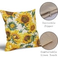 thumbnail image 4 of Retro Sunflower Pillow Covers 18x18 Set of 2 Summer Yellow Flower Throw Pillows Farmhouse Outdoor Floral Decorative Pillowcase Linen Square Cushion Cover for Home Couch Bed, 4 of 6