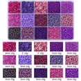 thumbnail image 2 of LTS EMIRA 4500Pcs 15 Grids Assorted Glass Seed Beads for Jewelry Making,3mm Bugle Beads Friendship Bracelet Kit,2mm Tiny Tube Beads for Bracelets Rings Necklaces Making, DIY, Gift, Craft,Dark purple, 2 of 7