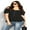 Black, variant on Women's Plus Size Quirky Top - Black