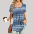 thumbnail image 2 of Blouses à Manches Courtes pour Femmes Mode Imprimée Décontractée Col Rond T-Shirt Ample Blouse Hauts à Manches Courtes pour Femmes, 2 of 5
