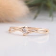 thumbnail image 5 of vylahjewellery 10K Yellow Gold Plated Solitaire Round Cut Moissanite Diamond Rings Minimalist Twist Band Engagement Rings, 5 of 7