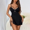 thumbnail image 5 of Nightgowns for Women V-Neck Womens Dresses Lightweight Cami Spaghetti Strap Nightshirts Sleep Dress Black, 5 of 6