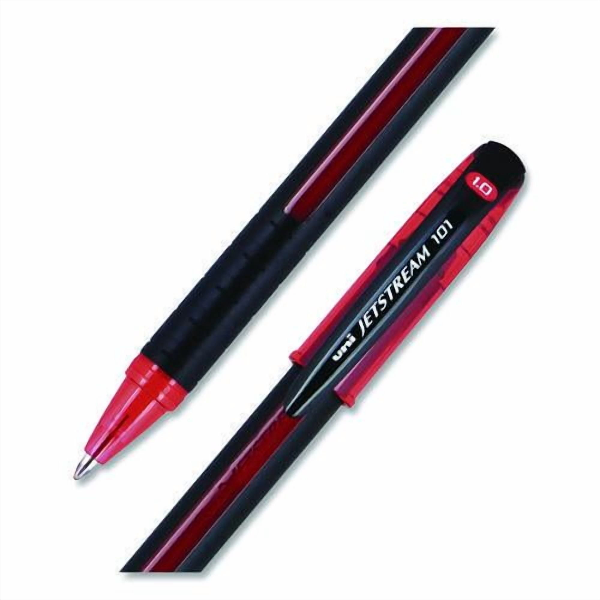 Jetstream 101 Hybrid Gel Pen, Stick, Bold 1 mm, Red Ink, Black/Red Barrel, Dozen | Bundle of 2