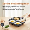 thumbnail image 6 of 4 Hole Non Stick Egg Frying Pan, 4 Hole Skillet with Handle, 4 Hole Frying Pan, Divided Egg Omelet Pans, For Omelets, Pancakes, And Sandwiches, Gas & Induction Stove Compatible, White, 6 of 7