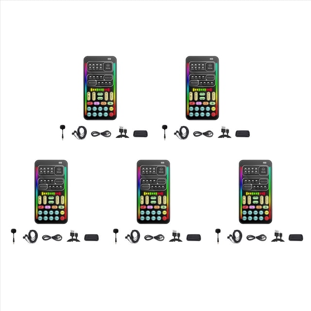 5X I9 Kit Completo de Cambiador de Voz Múltiples Efectos de Audio Bluetooth Tarjetas de Sonido en Herramienta de Micrófono de Tarjeta de Sonido en Portátil Ultrafina