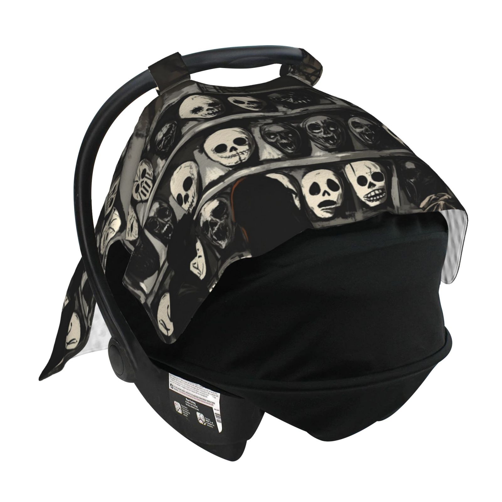 Car Seat Cover Baby - Halloween Mask Wall (2) Breathable Infant Car Seat Cover for Baby Carseat, Lightweight Comfort Baby Essentials Must Haves Newborn Stuff for Girl Boy
