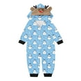 thumbnail image 4 of REORIAFEE Family Christmas Pajama Sets 1 Piece Baby Loungewear Long Sleeve Jumpsuit Pants Santa Graphic Soft Sleepwear Light Blue 3-18 Months, 4 of 6