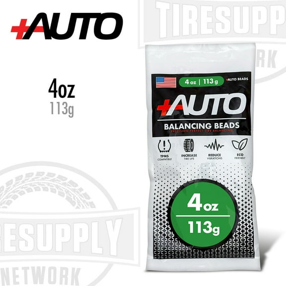  AUTO 4 oz Tire Balancing Beads, Drop-In Bag with Valve Cap & Valve Core (1 Pack)