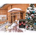 thumbnail image 4 of Feliz Navidad bola pequeña bandera de jardín 12x18 pulgadas Vertical doble cara rojo negro invierno vacaciones al aire libre decoraciones arpillera yarda bandera JAMW Sencillez, 4 of 5
