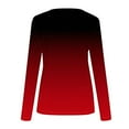 thumbnail image 4 of Oalirro Women's Gradient V Neck Long Sleeve T Shirt Casual Basic Tops Comfort Tees, 4 of 5