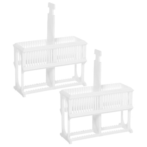 WORGEOUS  2 Pcs Microscope Slides Staining Holder Laboratory Rack White
