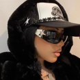 thumbnail image 2 of Gafas De Sol sin montura Y2K para hombre y mujer, lentes De Sol Punk De una pieza, a la moda, 2000 Fivean unisex, 2 of 2