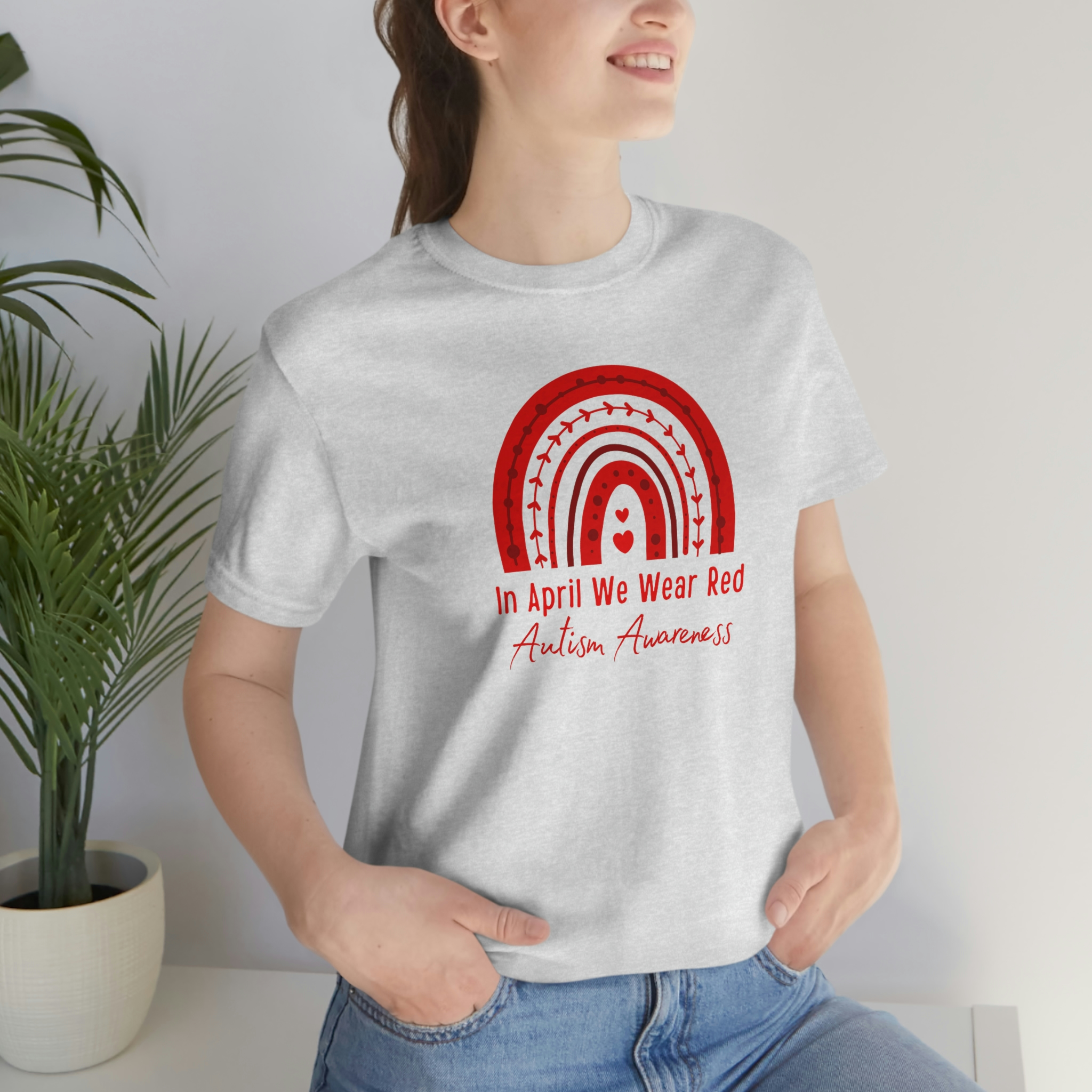 In April We Wear Red for Autism Awareness Shirt