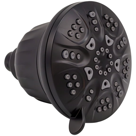 Westbrass SHF5700-62 5" Round 5-Function Filtered Adjustable Spray Shower Head, Matte Black