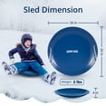 thumbnail image 2 of Slippery Racer ProDisc 26 Inch Metal Saucer Sled with Rope Handles, Blue, 2 of 9
