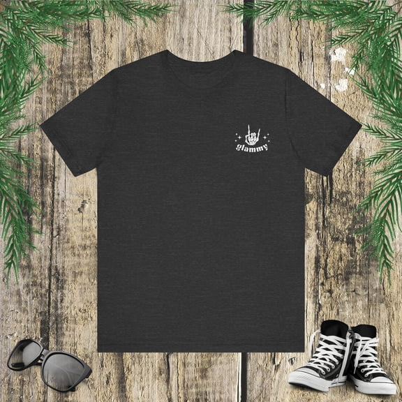 Glammy glamorous grandma grandmother rock on skeleton hands Unisex T-shirt