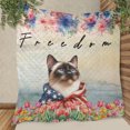 thumbnail image 3 of Freedom Siamese on Independence Day 4th of July Quilt Blanket Cat Lover Kitten Owner Gifts Cozy Comforter Throw Blanket - 01005, 3 of 5