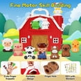 thumbnail image 6 of QIAHO Farm Animal Barn Toys Portable Doll House with Finger Puppets & DIY Stickers, Montessori Pretend Play Toy for Toddlers Birthday Gift, 6 of 9