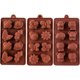 thumbnail image 1 of Molde de silicona para chocolate, molde antiadherente para dulces de chocolate, moldes para jabón, juego de 3 temas de bosque con diferentes formas de animales para niños, 1 of 5