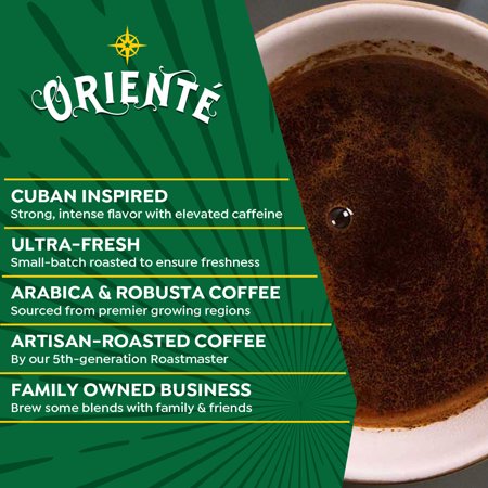 Oriente Cuban Coffee Roasters - Dark Roast Cafe De Olla Coffee - 50ct. - Solar Energy Produced Recyclable Dark Roast Coffee Pods - Authentic Cuban Coffee Inspired Style - KCup Compatible