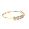 thumbnail image 2 of 1.6 TCW Solid 18 Kt Yellow Gold SI Clarity HI Color Pave Diamond Bangle Bracelet, 2 of 5