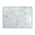 thumbnail image 3 of Blue Floral Pattern 63''x48'' Plush Memory Foam Bath Mat, Soft, Absorbent, Non Slip, Durable, 3 of 7