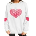 thumbnail image 3 of Hearts Printed Tops for Women Cute Valentines Day Holiday Outfits Long Sleeve Crewneck Sweatshirt Lover Gifts (XS, White #E), 3 of 7