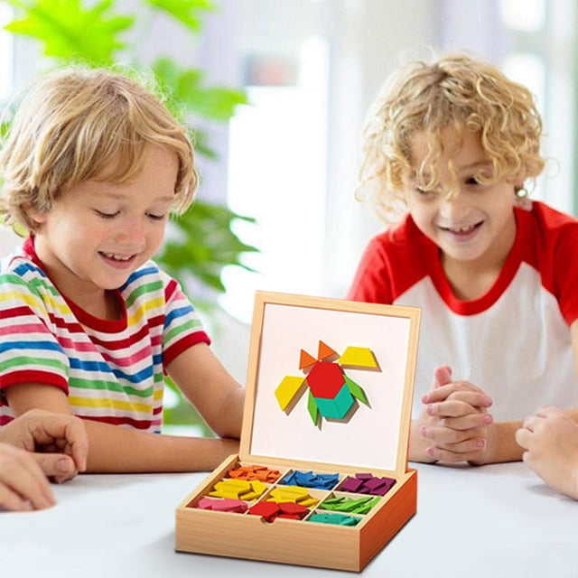 HUASHENG Wooden Block Card Set Pieces Puzzle Learning Toys For Kids 4 To 8 Years Educational For Kids 4 5 6