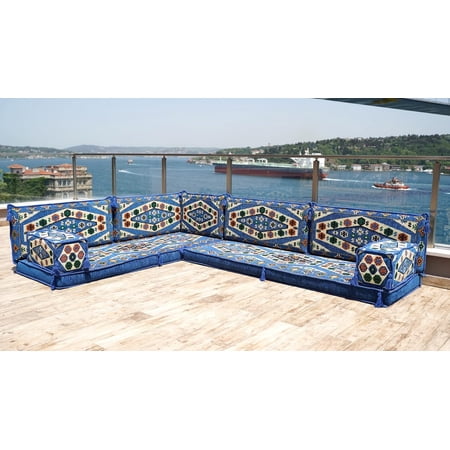 Convertible Sofa Bed Foam Couch Folding Sofa Bed Corner Blue Arabic Majlis Floor Lounger Sofa for Living Room Sectionals for Living Room