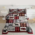 thumbnail image 2 of Homewish Wildlife Deer Moose Bedding Comforter Set, Jungle Wolf Bear Twin Comforter Sets, Rustic Farmhouse Buffalo Reversible Bedding Set, Microfiber Bedroom Decor, 2-Piece, 2 of 8