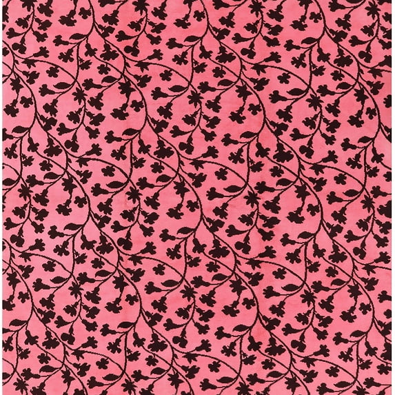 Ahgly Company Indoor Square Mid-Century Modern Red Oriental Area Rugs, 4' Square