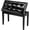 Black, variant on WSWJY Adjustable Duet Piano Bench with Storage Black Faux Leather Piano Stool Deluxe Padded Seat with 2” Thick Cushion