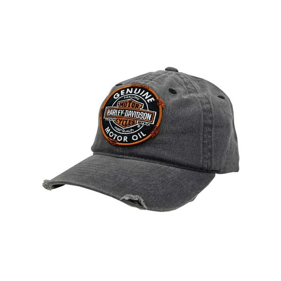 Harley-Davidson Men's Distressed Motor Oil Adjustable Baseball Cap, Washed, Harley Davidson