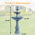 thumbnail image 3 of Alukang 48.03" Italian Outdoor Water Fountain, 3-Tier Garden Fountains and Waterfall with Pump & Pineapple Finial, Freestanding Resin Waterfall Fountain Feature for Patio,Backyard,Home Decor, Gray, 3 of 11