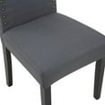 thumbnail image 4 of High Back Fabric Upholstered Dining Chairs with Nailhead Trim, Dark Gray, Set of 2, 4 of 10