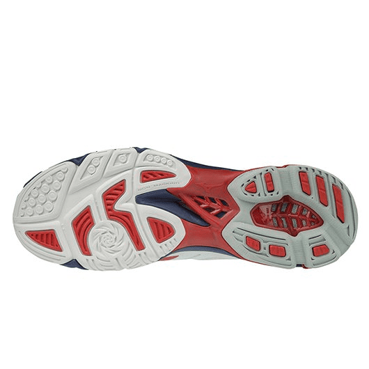 シューズ Wave lightning Z5 23.5 Mizuno Wave Lightning Z5 Volleyball Shoes Red White Blue