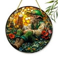 thumbnail image 4 of Tupukom Suncatchers Irish Shamrock Celtic Round Stained Glass for Home Garden Window Hanging, Irish Suncatcher Decorations Saint Patrick's Day, 4 of 8