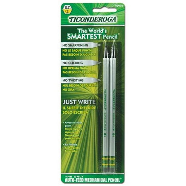 Ticonderoga SenseMatic Pencil, 0.7 mm Lead, Silver, Pack of 2 Walmart