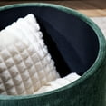 thumbnail image 7 of Round Chenille Storage Ottoman with Drum Stool / Serves as Snack Tray, Extra Seat, 7 of 7