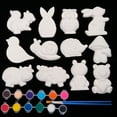 thumbnail image 2 of 12 Styles Christmas Painting Kit Include 12 Unpainted DIY Plaster Figurines, 12 Paints, 2 Brushes for Boys Girls Craft Favor, 2 of 6