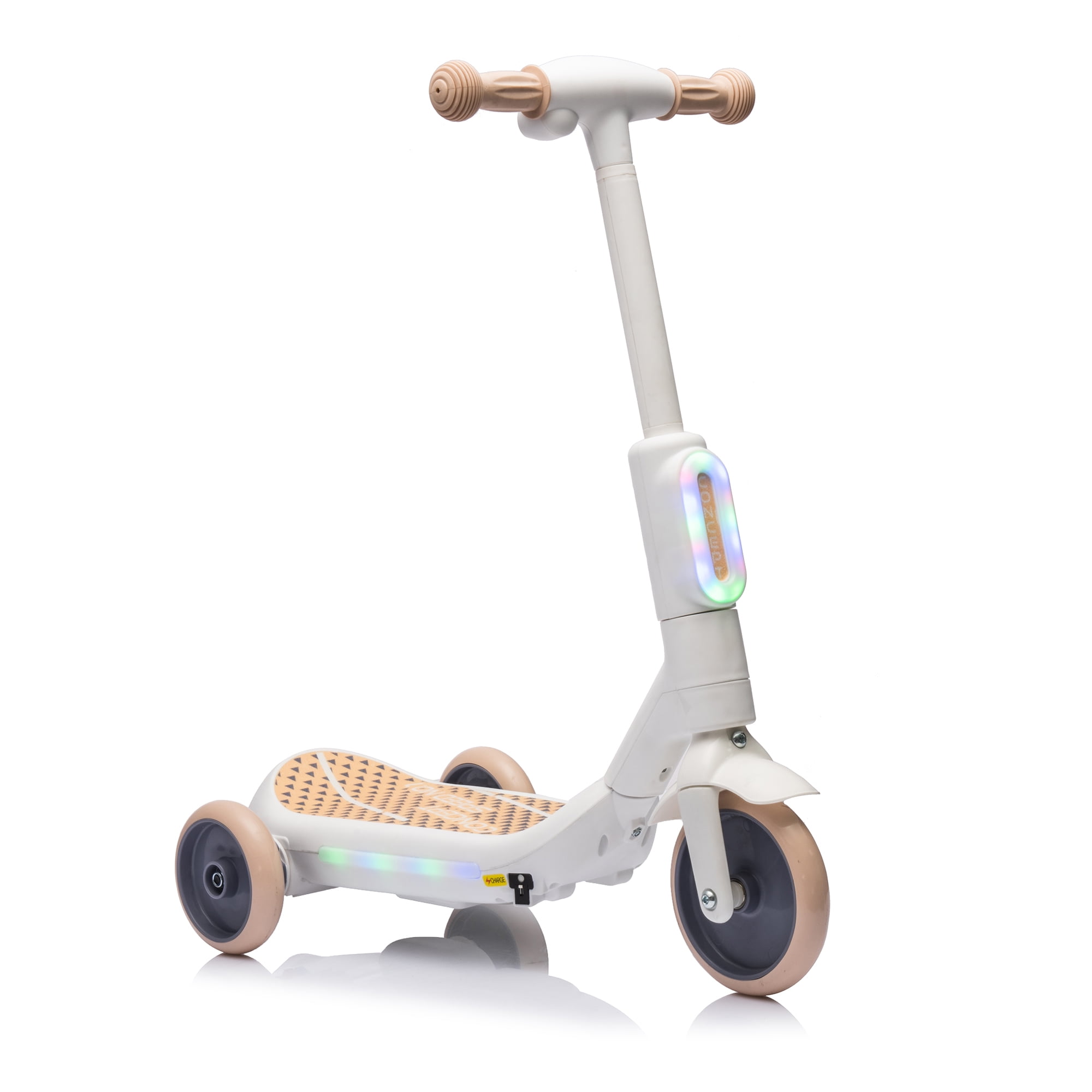 2in1 Kids Ride On Three-Wheel Balance Electric Scooter,Toy for kids,Tail Color Lights W/Spray,Wider Pedal,PU Wheels For Effective Floor Protection,Independent Light Switch With Music,For Kids 3-6