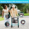 thumbnail image 5 of SupreGear Rollator Basket Bag for Walker, Foldable Waterproof Storage Pouch with Cup Holder, Floral Purple, 5 of 8