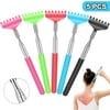 5pcs Extendable Back Scratcher, TSV Portable Stainless Steel Back Massagers with Soft Rubber Handle, Random Color