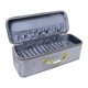 thumbnail image 4 of Caja organizadora de joyas, bandeja expositora para pulseras y relojes, portátil y con tapa. Gris, 4 of 9