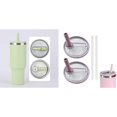 thumbnail image 1 of (Lot de 2) Rinsvye Lot de 2 Couvercle à Paille Rabattable pour Gobelet de 40 Oz avec Couvercle à Terre Scintillante Ne Se Plie Pas Remplacement Photo Compatible avec Déversement Anti-Stress Anti-Éclaboussures Couvercles de Gobelet Bols Tasses Couvercle de Gobelet Réutilisable pour Tasse an, 1 of 5