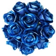 thumbnail image 5 of 12 Pcs Artificial Rose Flowers Blossom Real Touch Silk Faux Roses with Stem Rose Bouquets for Home Decoration Wedding Party Garden Floral Decor Valentine's Day Gift, Blue, 5 of 7