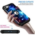 thumbnail image 4 of Casetego For iPhone SE(3rd Gen/2nd Gen) 2022/2020 Case Shiny in The Dark Three Layer Heavy Duty Shockproof Hard Plastic Bumper +Soft Silicone Rubber Protective Cover,Blue Starry Sky, 4 of 7